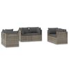 vidaXL hj&oslash;rnemoduler til havesofa 6 stk. 57x57x56 cm polyrattan