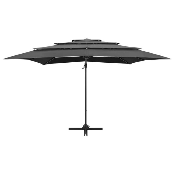 vidaXL parasol 250x250 cm 4 niveauer aluminiumsstang antracitgrå
