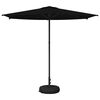 vidaXL Haveparasol med base 270 x 270 cm Polyester Rektangul&aelig;r Sort