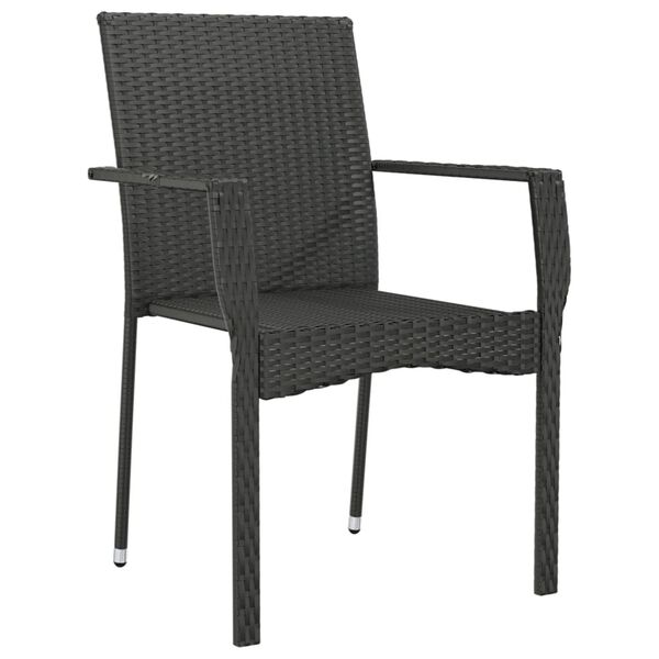 vidaXL havestole med hynder 4 stk. polyrattan sort