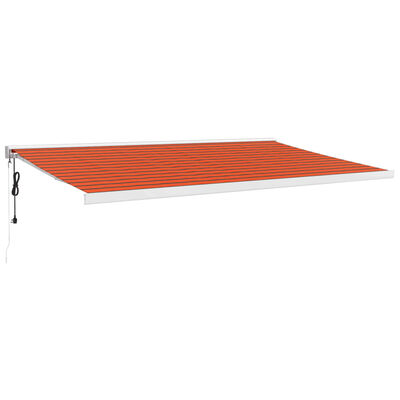 vidaXL foldemarkise 5x3 m stof og aluminium orange og brun