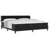 vidaXL Box spring seng med hovedg&aelig;rde Sort 200 x 200 cm Fl&oslash;jl