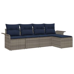 vidaXL Havesofa S&aelig;t 5 stk. Gr&aring; polyrattan