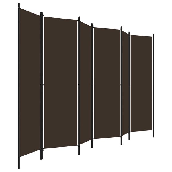 vidaXL 6-panels rumdeler 300 x 180 cm brun