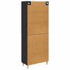 vidaXL Highboard med skuffe Sort eg 69,5 x 34 x 180 cm Konstrueret tr&aelig;
