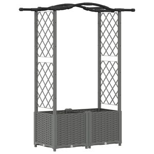 vidaXL H&aelig;vet Bed med Trellis og Tag Lysegr&aring; 125 x 40 x 138 cm PP