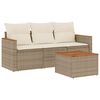 vidaXL sofas&aelig;t til haven 4 dele med hynder polyrattan beige