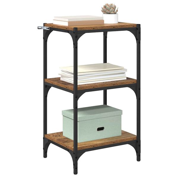 vidaXL Bogskab Gammelt tr&aelig; 40 x 33 x 70,5 cm Ingeni&oslash;rt tr&aelig; og jern