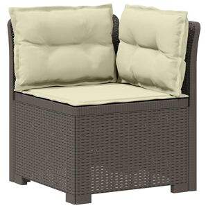 vidaXL 1-personers Havem&oslash;belsofa med Pudefyld Rattan Look PP Lysegr&aring;