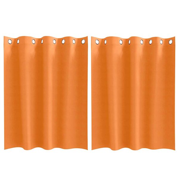vidaXL Mørklægningsgardiner med ringe 2 pcs Lys Orange 140 x 140 cm