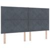 vidaXL LED Box Spring Bed med hovedg&aelig;rde M&oslash;rkegr&aring; 180 x 200 cm Fl&oslash;jl