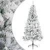 vidaXL Kunstigt juletr&aelig; 210 cm PVC og St&aring;l Gr&oslash;n og Hvid