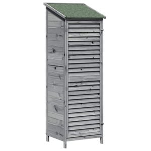 vidaXL Have Skur med tag Gr&aring; 59 x 56 x 176 cm Massivt Fyrretr&aelig;
