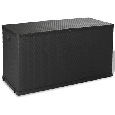 vidaXL udendørs opbevaringkasse 120x56x63 cm polyrattan antracitgrå