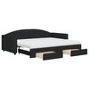 vidaXL daybed med udtr&aelig;k og skuffer 80x200 cm stof sort