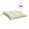 vidaXL stolehynder 6 stk. 50x50x7 cm oxfordstof cremehvid