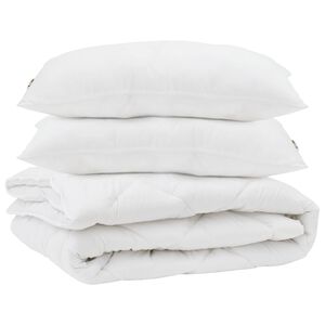 vidaXL Dyne med pude 3 pcs Hvid Microfiber