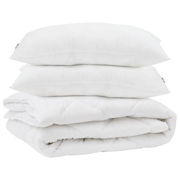 vidaXL Dyne med pude 3 pcs Hvid Microfiber