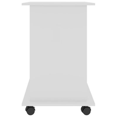 vidaXL computerbord 80x50x75 cm spånplade hvid højglans