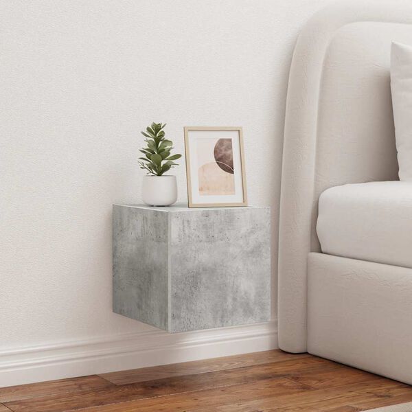 vidaXL v&aelig;gh&aelig;ngt tv-bord med LED-lys 30,5x35x30 cm betongr&aring;