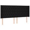 vidaXL sengegavl med kanter 203x16x118/128 cm stof sort