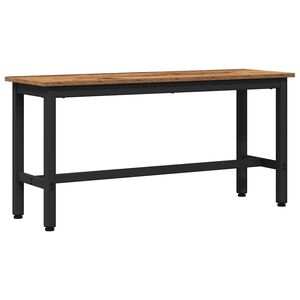 vidaXL Spiseb&aelig;nk Gammelt tr&aelig; 100 x 32,5 x 48,5 cm Ingeni&oslash;rtr&aelig; og st&aring;l