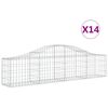 vidaXL buede gabionkurve 14 stk. 200x30x40/60 cm galvaniseret jern