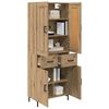 vidaXL Highboard med skuffe 2 pcs Artisan Egetr&aelig; Konstrueret tr&aelig;