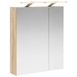 vidaXL Badev&aelig;relsesspejlskab med hylde Sonoma eg 60 x 14,5 x 70 cm