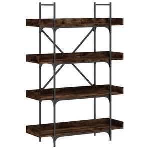 vidaXL bogreol med 4 hylder 100x33x145,5 cm konstrueret tr&aelig; r&oslash;get eg