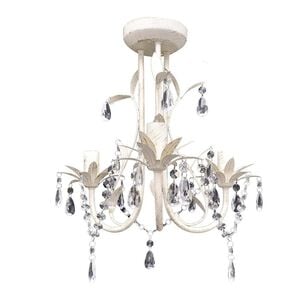 vidaXL krystallysekrone elegant hvid