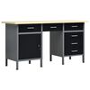 vidaXL arbejdsbord 120x60x85 cm st&aring;l sort
