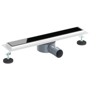 vidaXL Bruseafl&oslash;b Glasd&aelig;ksel med 360&deg; Siphon Sort 50 cm