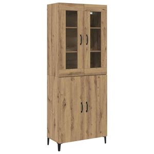 vidaXL Highboard 2 pcs Artisan Egetr&aelig; Konstrueret tr&aelig;