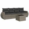 vidaXL sofas&aelig;t 5 dele med hynder polyrattan gr&aring;
