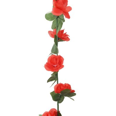 vidaXL kunstige blomsterguirlander 6 stk. 250 cm forårsrød