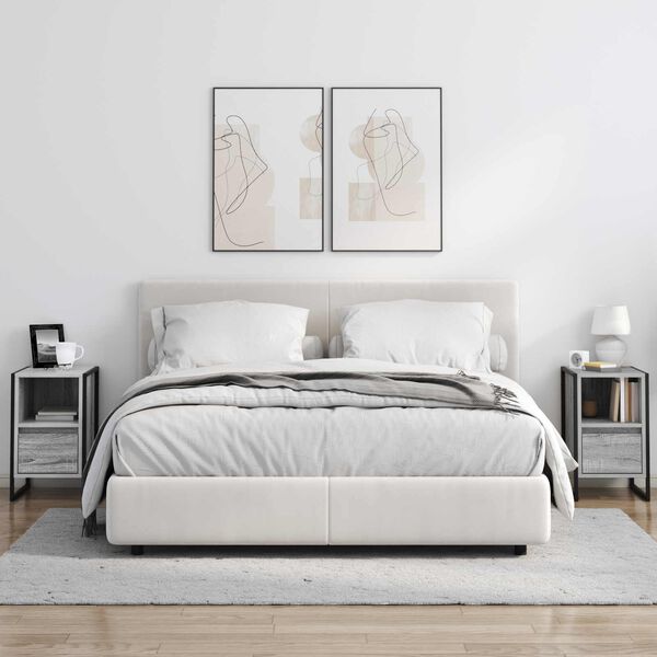 vidaXL Sengebord Gr&aring; Sonoma 39,5 x 30 x 50 cm Konstrueret tr&aelig;