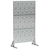 vidaXL Privatlivssk&aelig;rm 100 x 50 x 180 cm Galvaniseret st&aring;l S&oslash;lv
