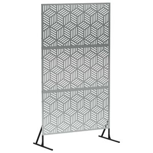vidaXL Privatlivssk&aelig;rm 100 x 50 x 180 cm Galvaniseret st&aring;l S&oslash;lv