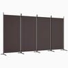 vidaXL 4-panels rumdeler 346x180 cm stof brun