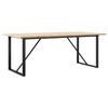 vidaXL spisebord 200x100x75,5 cm O-stel massivt fyrretr&aelig; og st&aring;l