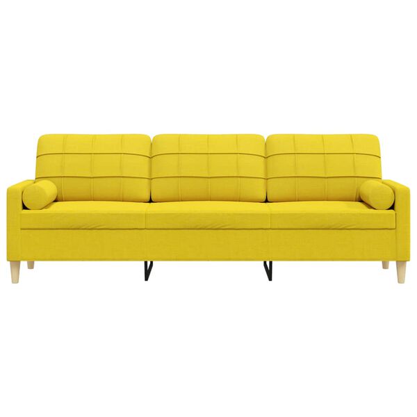 vidaXL 3-personers sofa med pyntepuder 210 cm stof lysegul