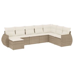 vidaXL sofas&aelig;t til haven 8 dele med hynder polyrattan beige