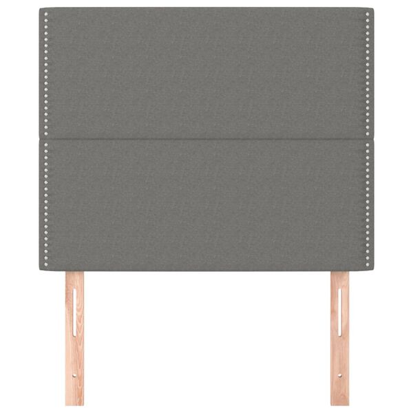 vidaXL sengegavl m&oslash;rkegr&aring; 90x5x118/128 cm stof