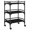 vidaXL K&oslash;kkenvogn Sort eg 50 x 35 x 75.5 cm Konstrueret tr&aelig;