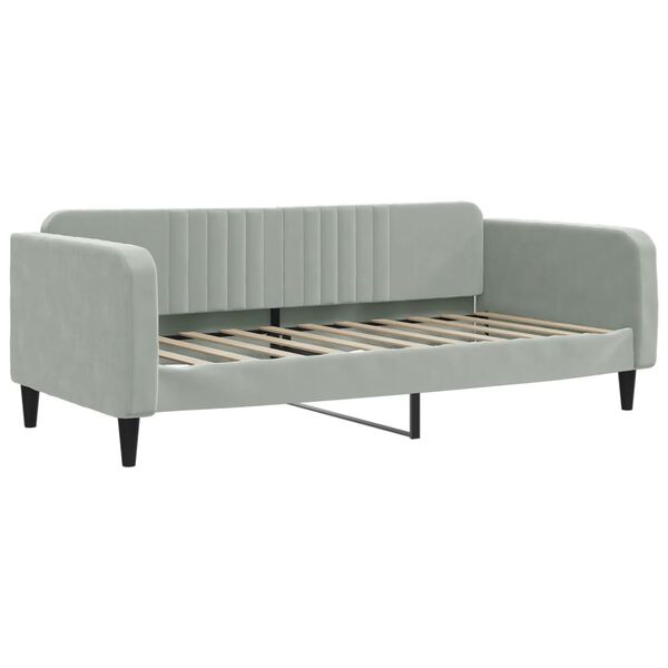vidaXL daybed med madras 90x190 cm velour lysegr&aring;