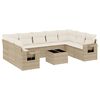 vidaXL sofas&aelig;t til haven 10 dele med hynder polyrattan beige