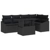 vidaXL Havesofa S&aelig;t 6 stk. Sort polyrattan, Pulverlakeret st&aring;l