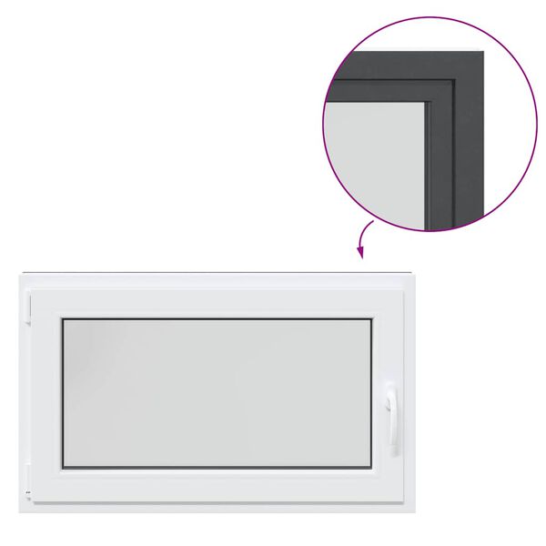 vidaXL k&aelig;ldervindue "RISOR" 100x60 cm dreje-kip DIN venstre antracit