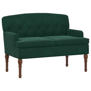 vidaXL L&aelig;nestol med knap tufting M&oslash;rkegr&oslash;n 111 x 65 x 79 cm Fl&oslash;jl